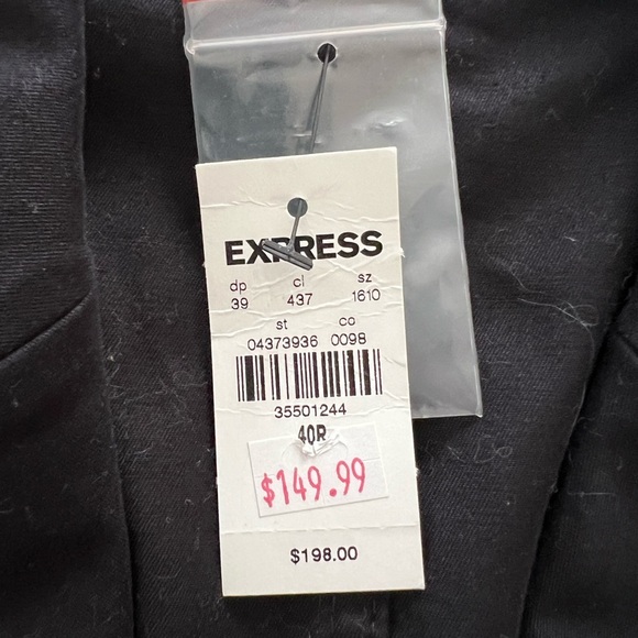 Express Slim Black Stretch Twill Modern Chino Blazer 40R - Picture 7 of 7